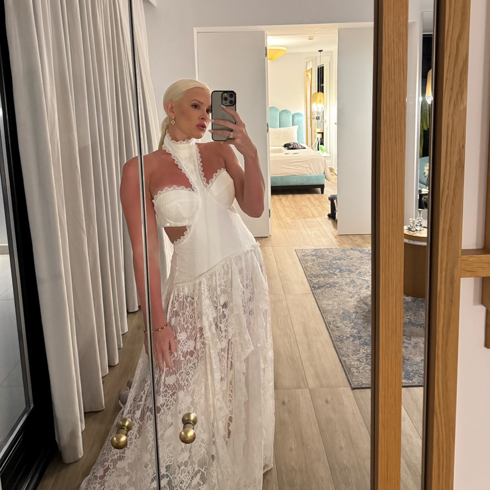 12th Tribe White Lace High Low Dress - Picture 3 of 6